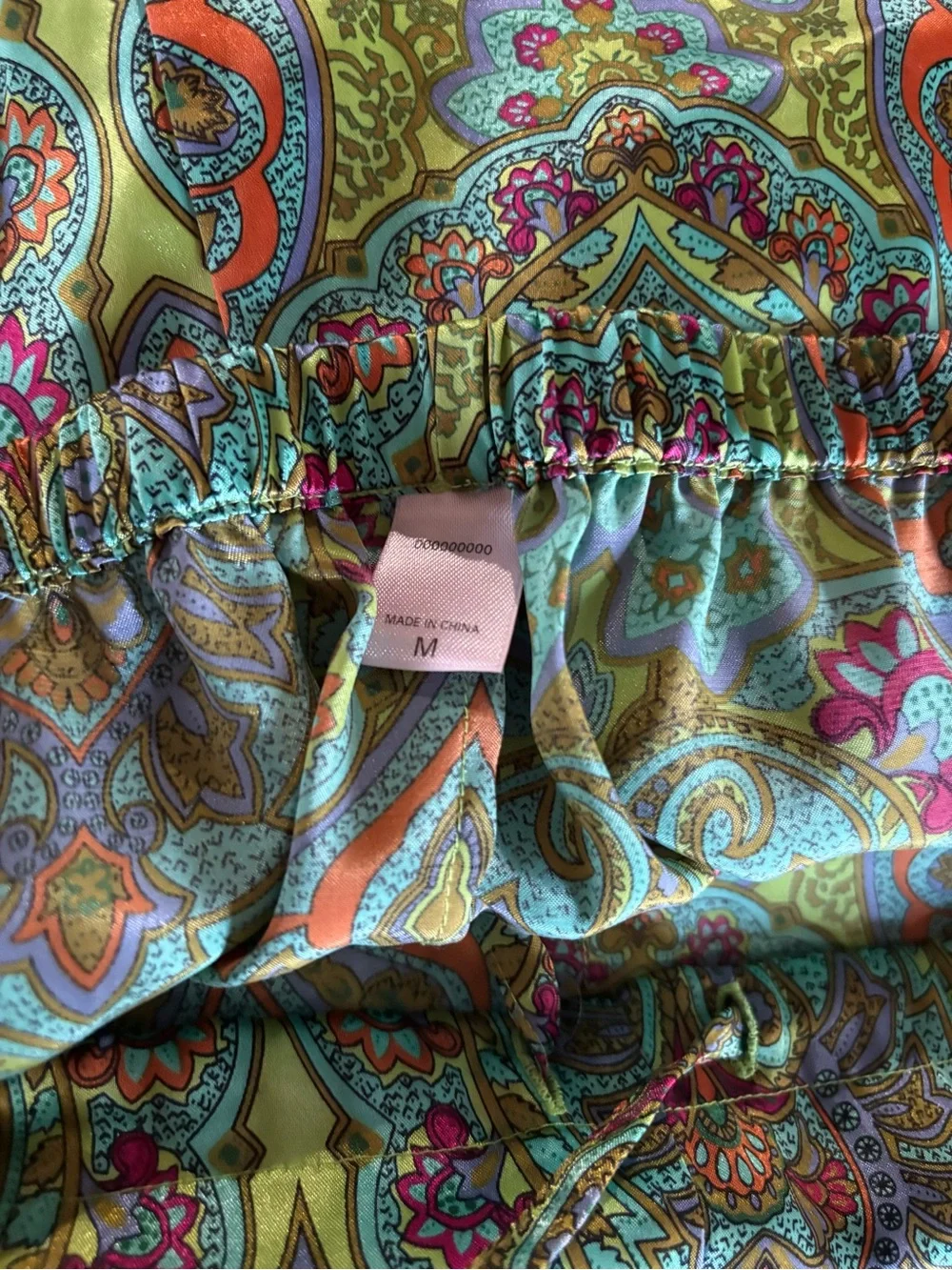 VTG 90s/Y2K Victoria's Secret Teal and Green Paisley Satin Pajama Set Medium